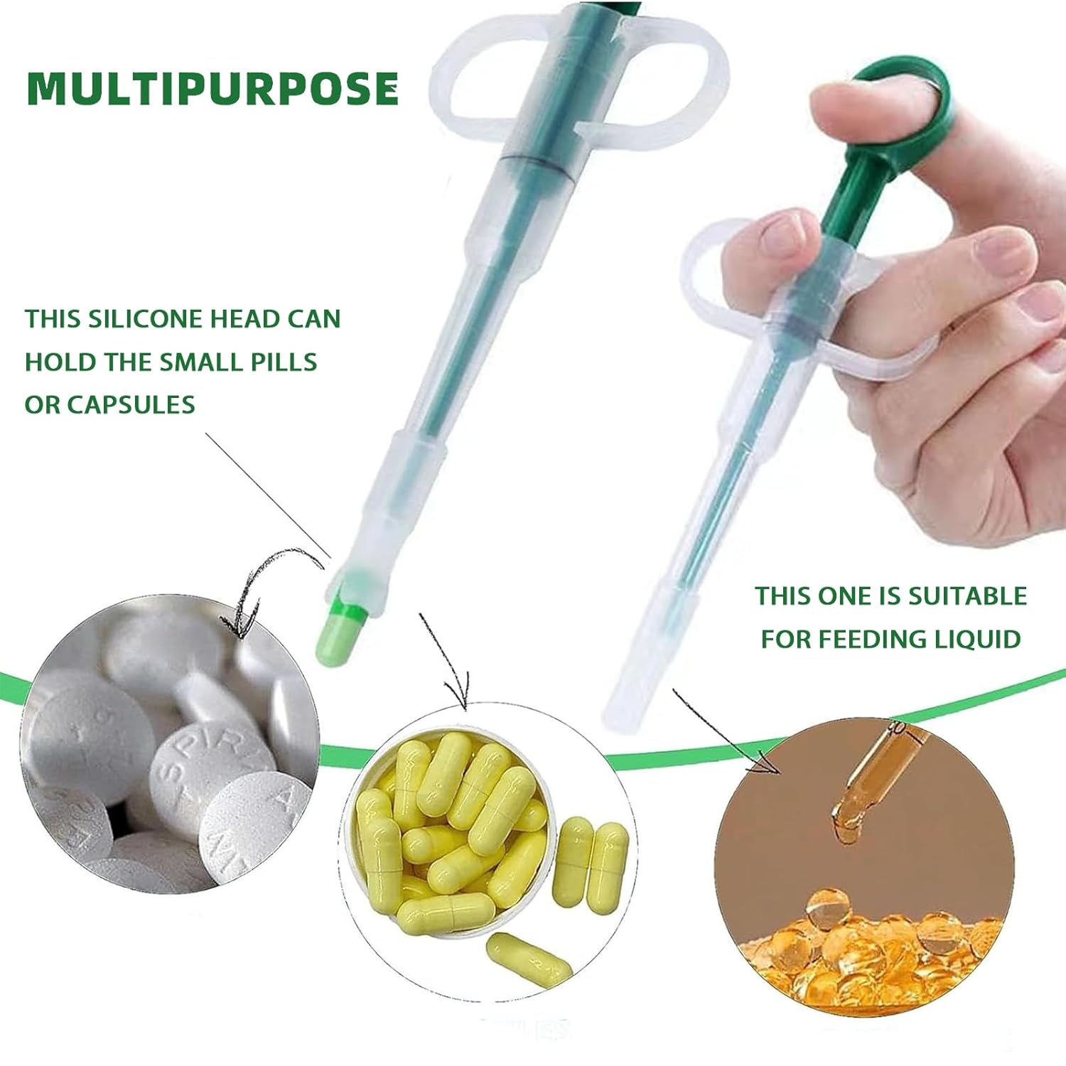 Cat Pill Shooter, Pet Pill Dispenser, Pet Syringe & Dropper wirh Replacement Nipples, Suitable for Kittens, Puppies and Wild Animals