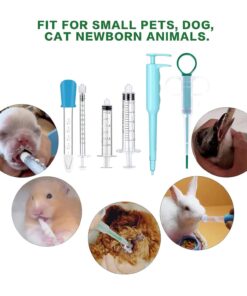 Cat Pill Shooter, Pet Pill Dispenser, Pet Syringe & Dropper wirh Replacement Nipples, Suitable for Kittens, Puppies and Wild Animals