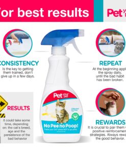 Cat Potty Training Spray No Pee No Poop, 16 Fl Oz, Non Toxic Spray for Cats Only, Natural Pee Deterrent, Stops Urine Marking and Pooping, Indoor Outdoor Keep Off