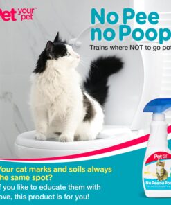 Cat Potty Training Spray No Pee No Poop, 16 Fl Oz, Non Toxic Spray for Cats Only, Natural Pee Deterrent, Stops Urine Marking and Pooping, Indoor Outdoor Keep Off