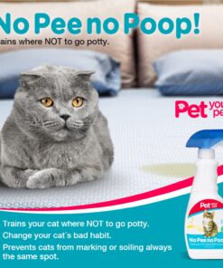 Cat Potty Training Spray No Pee No Poop, 16 Fl Oz, Non Toxic Spray for Cats Only, Natural Pee Deterrent, Stops Urine Marking and Pooping, Indoor Outdoor Keep Off