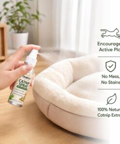 Catnip Spray for Cats & Kittens, Natural Catnip Extract Spray for Toys, Scratchers & Beds, Encourages Play & Exercise, Calming & Interactive Cat Spray, 50 mL / 1.69 fl oz