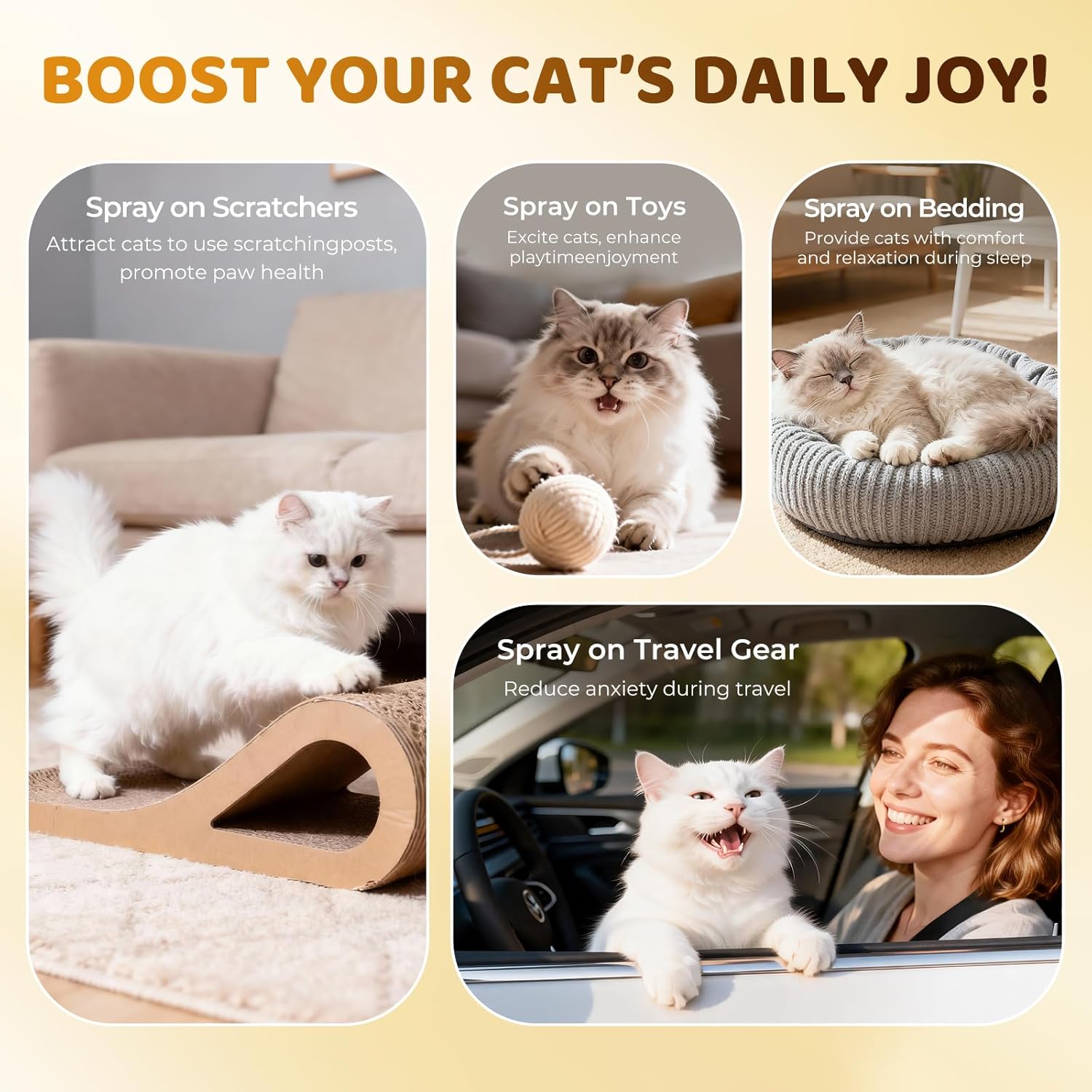 Catnip Spray for Cats with Valerian,Double Plant-Power Loved by 90% of Cats,Extra-Strength Attractant to Refresh Toys & Supercharge Playtime,100% Natural, No-Stain Mist-2oz