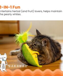 Catstages Peelin' Good Banana Kicker Dental Catnip Toy, Yellow