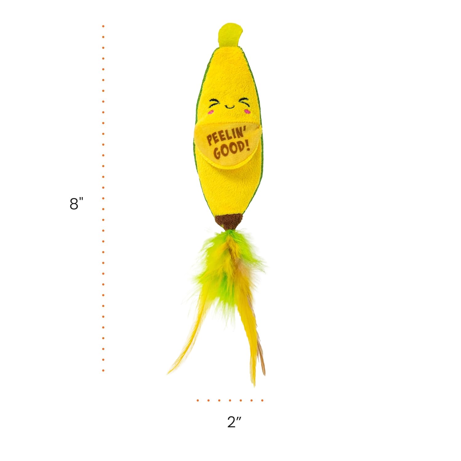 Catstages Peelin' Good Banana Kicker Dental Catnip Toy, Yellow