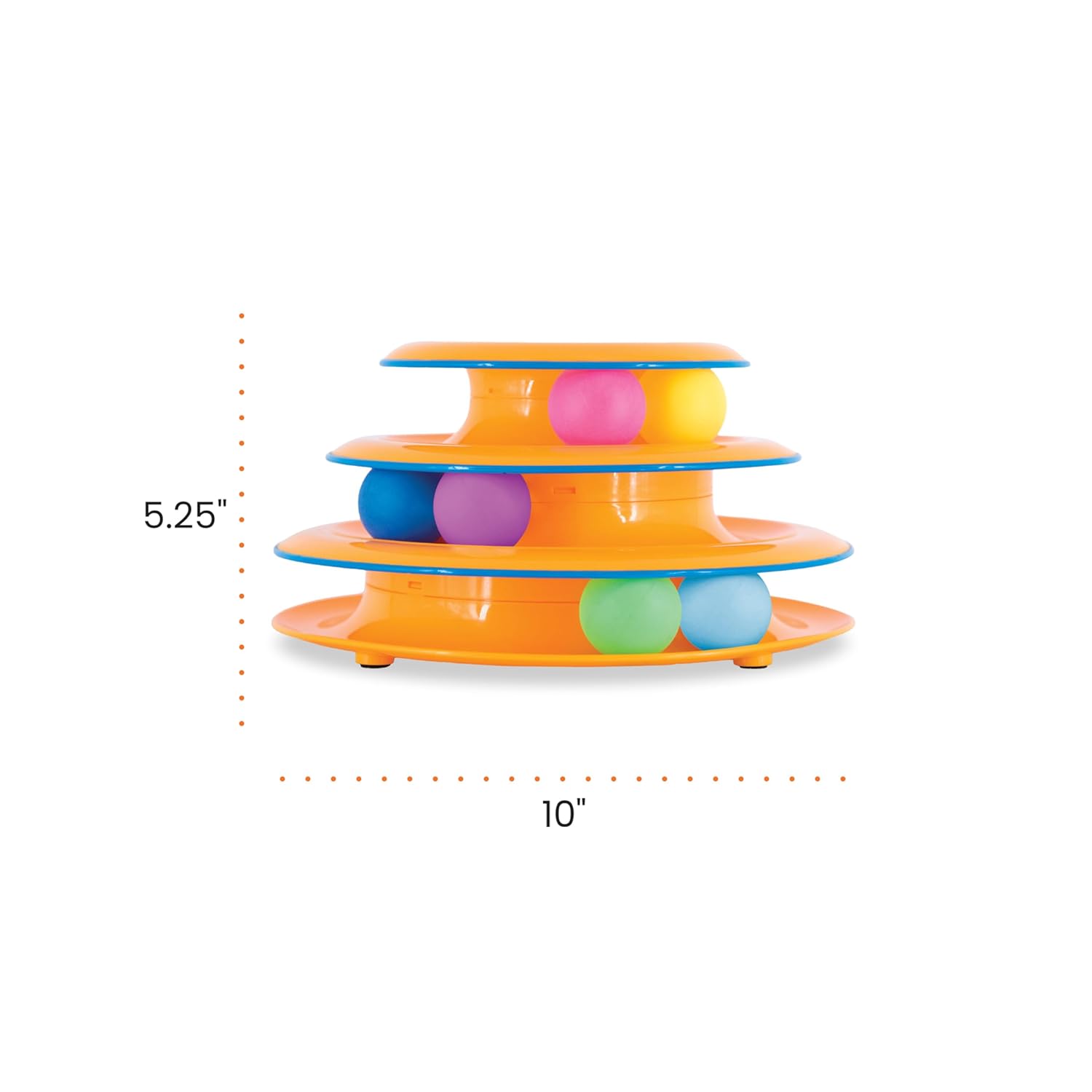 Catstages Tower of Tracks Cat Toy – 3-Level Track Tower with 6 Balls, Interactive Cat Toy for Indoor Enrichment