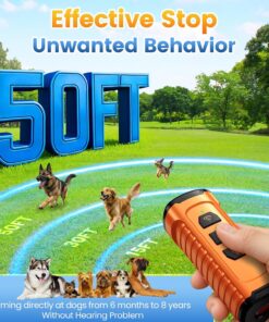 Cbersmg Dog Bark Deterrent Device 3X Anti Barking Device for Dogs, 5 Modes Stop Neighbors Dog Barks No More Safe for All Dogs 50FT Bark Control Indoor Outdoor with...