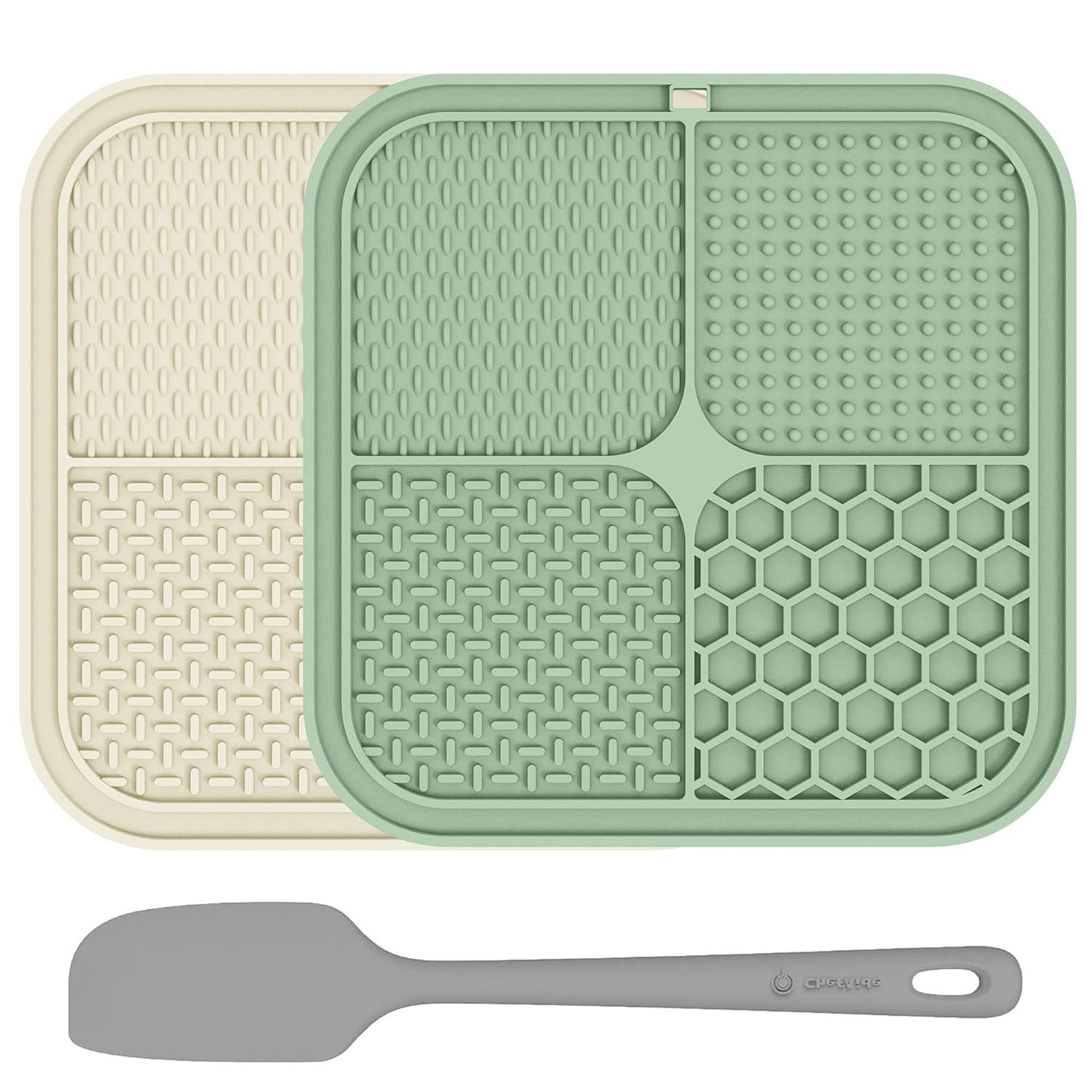 ChefAide 2 Pack Lick Mat for Dogs,Cats,Upgraded 8.5×8.5 inches Licking Mats with Suction Cups,Slow Feeder Licking Pad for Anxiety Relief and Boredom Reducer,Suitable for Dog...