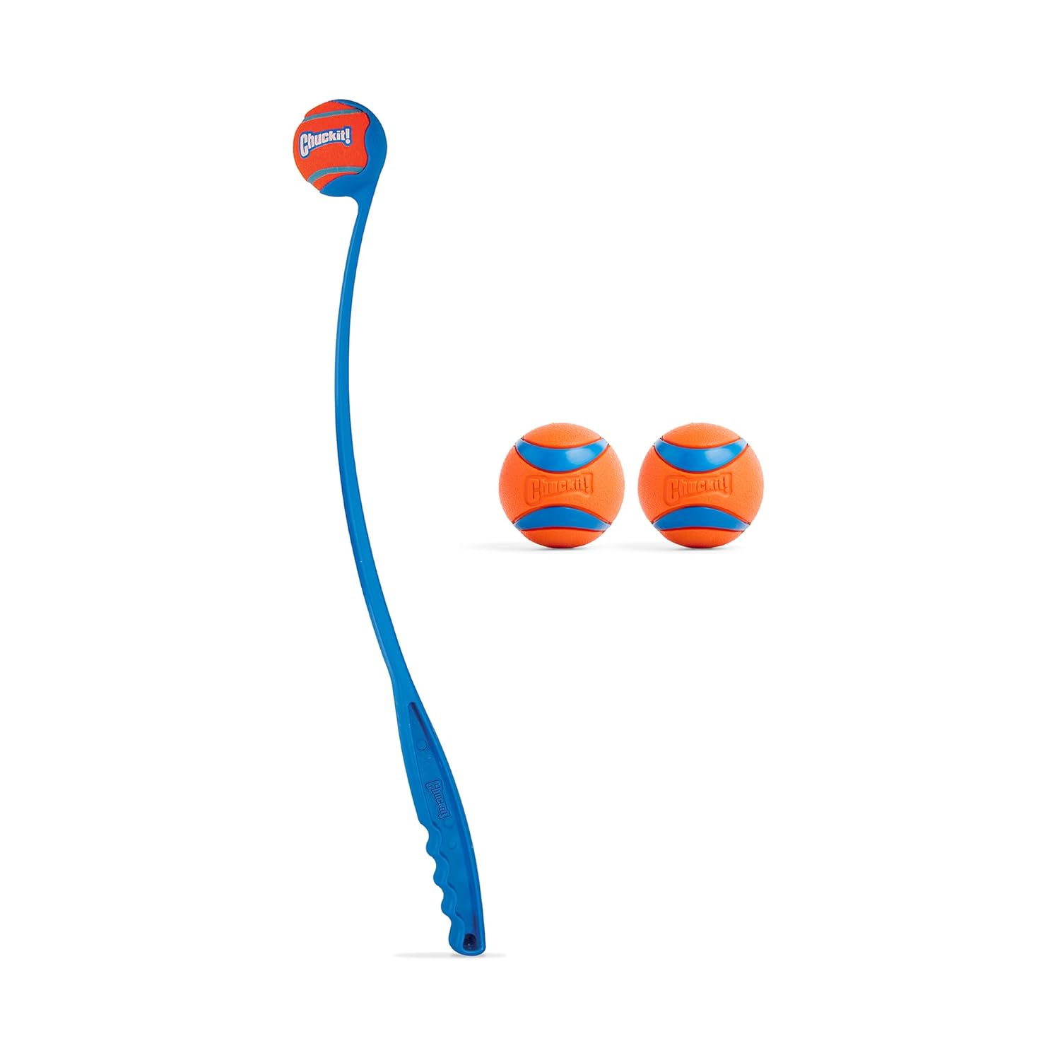 Chuckit! Dog Ball Launcher 12M Sport with 12" Handle Length for Medium 2.5" Dog Balls For Dogs 20-60 lb, Plastic Pet Fetch Ball Thrower, Perfect for Kids, Made in USA, Blue