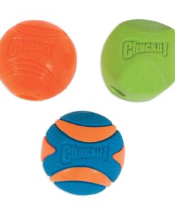 Chuckit! Dog Balls - Interactive Dog Toys, High-Bounce Fetch Ball, Ultra and Rugged Balls, Durable - Size Medium, 2.5-inch Diameter, Set of 3