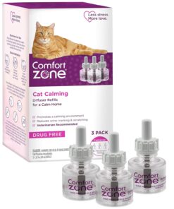 COMFORT ZONE Cat Calming Diffuser Refill, 6 Pack – Cat Calming Pheromone Refills Help Reduce Anxiety, Stress, Scratching, Urine Marking, Aggression, (30-Day Refills, 180-Day...