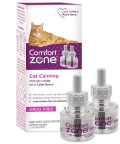COMFORT ZONE Cat Calming Diffuser Refill, 6 Pack – Cat Calming Pheromone Refills Help Reduce Anxiety, Stress, Scratching, Urine Marking, Aggression, (30-Day Refills, 180-Day...