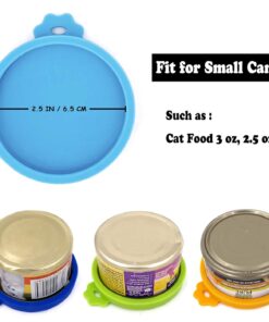 Comtim 4 Pack Cat Food Can Lids, Silicone Small Pet Food Can Lids Covers for 3 oz Cat Food Cans