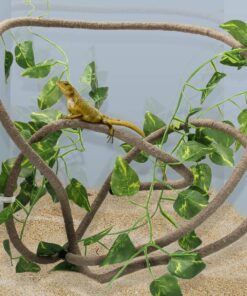 Coolrunner 8FT Reptile Vines and Flexible Reptile Leaves with Suction Cups Jungle Climber Long Vines Habitat Decor for Climbing, Chameleon, Lizards, Gecko