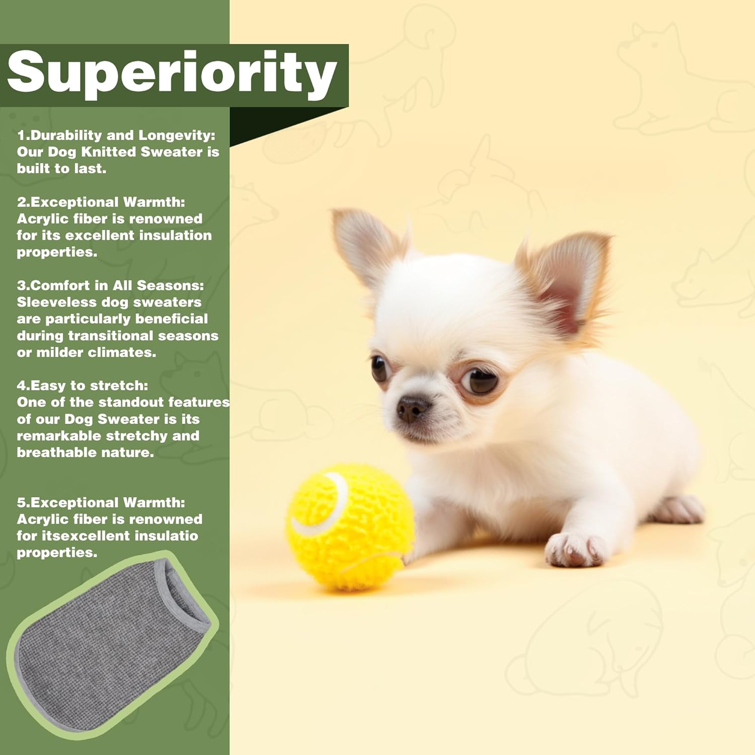 Cozy and Functional Dog Shirts for Small Puppies: Stretchable Ginger Attire with Easy-On Design, Ideal for Chihuahuas and Yorkies - Enhance Comfort and Playfulness on Chill Days...