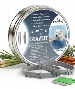 Craveit Dog Flea Collar, 2 Pack Flea Collar for Dogs Large, Gentle Plant-Based Tick Repellent for Large Dog, Waterproof & Adjustable, 8-Month Long-Lasting Defense