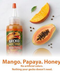 CTWPets Gecko Treat – Liquid Fruit Nectar Drops for Crested Gecko, Day Gecko & Gargoyle Gecko | Treat, Water Additive & CGD Mixer (2oz, Mango Papaya)