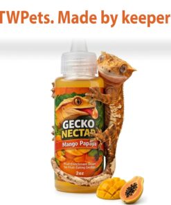 CTWPets Gecko Treat – Liquid Fruit Nectar Drops for Crested Gecko, Day Gecko & Gargoyle Gecko | Treat, Water Additive & CGD Mixer (2oz, Mango Papaya)