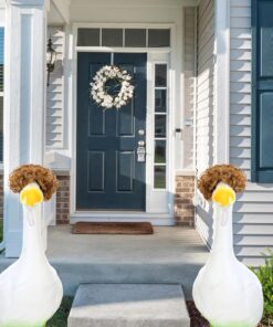 Cute Funny Brown Big Goose Curly Hair Exploding Head Wigs Chook Hamster Wig Porch Goose Synthetic Wig for Lawn Garden Outdoor Decor Pet Accessories for Halloween Christmas Eve...