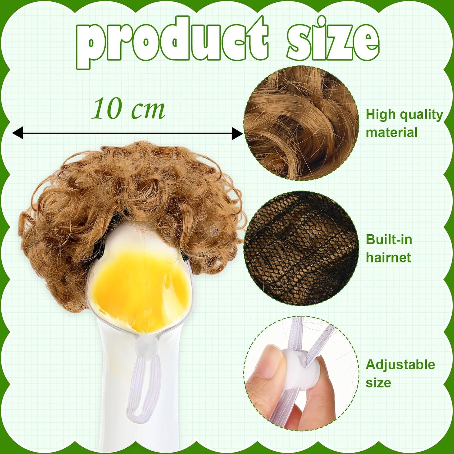 Cute Funny Brown Big Goose Curly Hair Exploding Head Wigs Chook Hamster Wig Porch Goose Synthetic Wig for Lawn Garden Outdoor Decor Pet Accessories for Halloween Christmas Eve...
