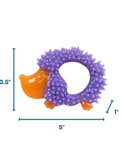 Cutie Chewies Hedgehog Dental Dog Chew Toy — Multi-Textured, Massages Gums, Floats & Bounces for Teething Puppies & Small Dogs, 5