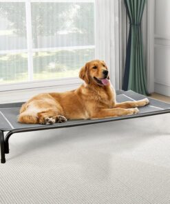 Czpalo Elevated Dog Bed, Raised Outdoor Pet Bed for Large Sized Dog, Portable Cooling Pet Cot with Breathable & Washable Mesh, Indoor & Outdoor Pet Hammock with Skid-Resistant...