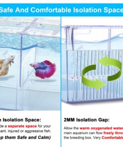 DaToo Fish Breeding Box Aquarium Holding Tank Transparent Fish Isolation Box Acclimation Hatchery Incubator Breeder for Betta Shrimp Clownfish Guppy