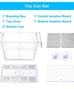 DaToo Fish Breeding Box Aquarium Holding Tank Transparent Fish Isolation Box Acclimation Hatchery Incubator Breeder for Betta Shrimp Clownfish Guppy