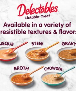 Delectables Lickable Treat Savory Broths Wet Cat Treat with Real Tuna & Salmon, Food Topper, Hydrating, Grain-Free, No Fillers, No By-Products, No Added Preservatives, 1.4oz...