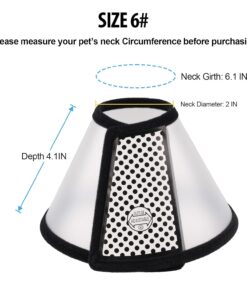 Depets Adjustable Recovery Pet Cone E-Collar for Cats Kittens Rabbits, Plastic Elizabeth Protective Collar Wound Healing Practical Neck Cover, Neck Girth 6.1 in
