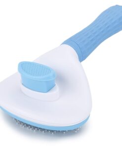 Depets Self Cleaning Slicker Brush, Dog Cat Bunny Pet Grooming Shedding Brush - Easy to Remove Loose Undercoat, Pet Massaging Tool Suitable for Pets with Long or Short Hair