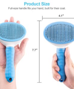 Depets Self Cleaning Slicker Brush, Dog Cat Bunny Pet Grooming Shedding Brush - Easy to Remove Loose Undercoat, Pet Massaging Tool Suitable for Pets with Long or Short Hair