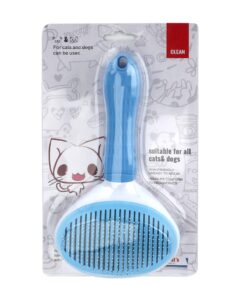 Depets Self Cleaning Slicker Brush, Dog Cat Bunny Pet Grooming Shedding Brush - Easy to Remove Loose Undercoat, Pet Massaging Tool Suitable for Pets with Long or Short Hair