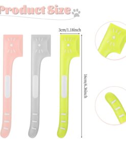 Dimeho 6 Pcs Pet Food Can Spoon Set - Square Head Design, Long Handle - Cat & Dog Food Canned Wet Pet Food Spoons - 6 Count - Pink, Grey, Green