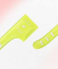 Dimeho 6 Pcs Pet Food Can Spoon Set - Square Head Design, Long Handle - Cat & Dog Food Canned Wet Pet Food Spoons - 6 Count - Pink, Grey, Green