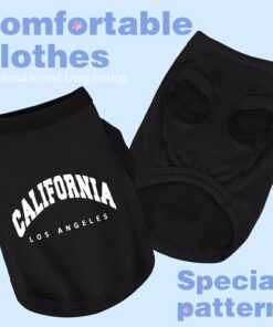 Discover Cozy Cotton Canine Wear: Soft, Lightweight, and Breathable Dog Shirt Vest with Eye-Catching Graphics(California), Keeping Your Furry Friend Warm and Comfy! Black M