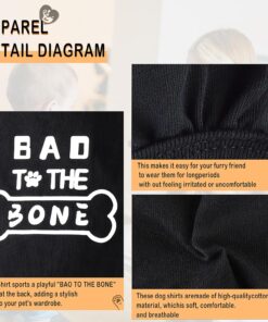 Discover Cozy Cotton Canine Wear: Soft, Lightweight, and Breathable Dog Shirt Vest with Eye-Catching Graphics(Bad to the Bone), Keeping Your Furry Friend Warm and Comfy! Black M