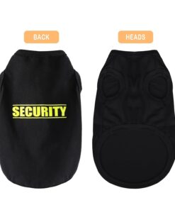 Discover Cozy Cotton Canine Wear: Soft, Lightweight, and Breathable Dog Shirt Vest with Eye-Catching Graphics(Security), Keeping Your Furry Friend Warm and Comfy! Black M