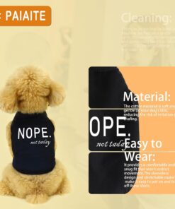 Discover Cozy Cotton Canine Wear: Soft, Lightweight, and Breathable Dog Shirt Vest with Eye-Catching Graphics(Nope not Today), Keeping Your Furry Friend Warm and Comfy! Black M