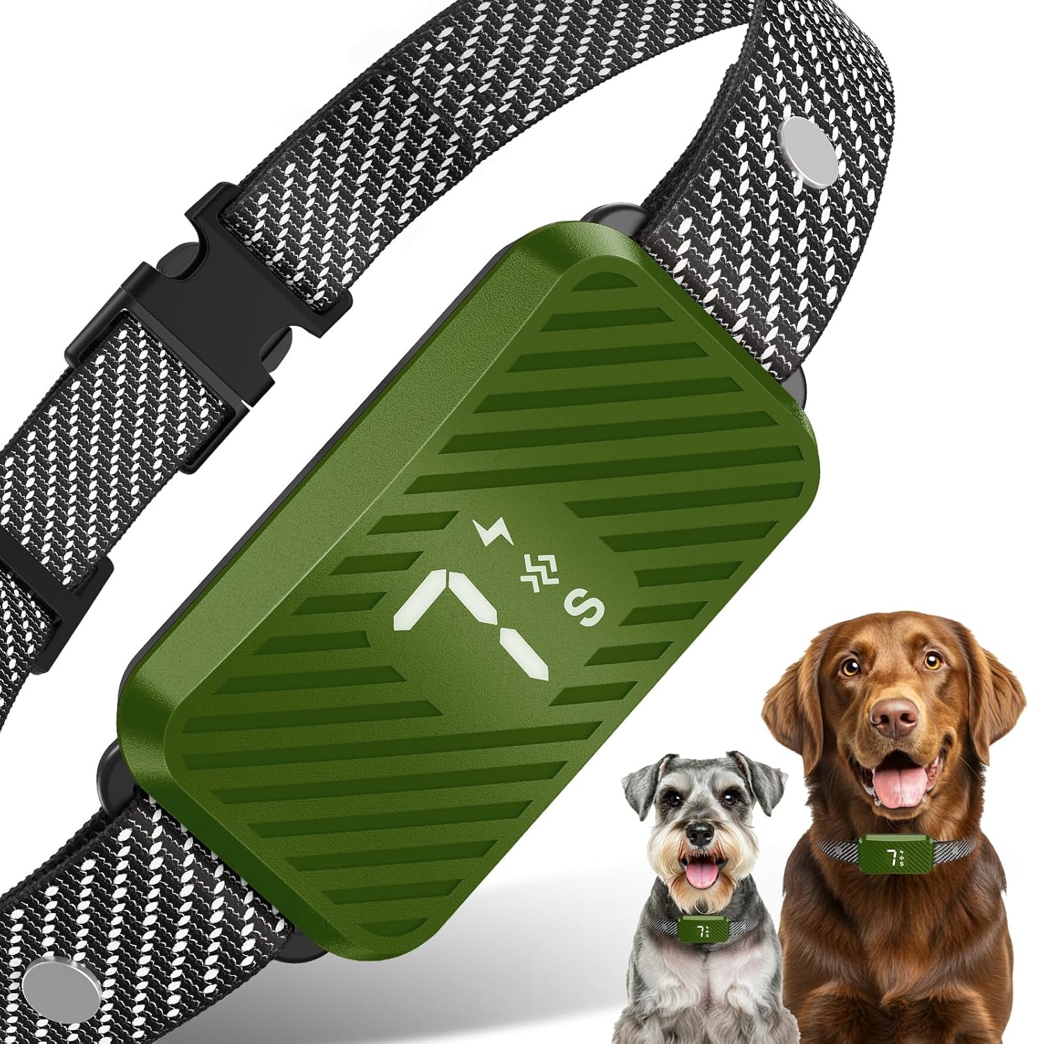 Dog Bark Collar for Large Medium Small Dogs, Effective No-Bark Collar, Smart Barking Collar, Rechargeable Bark Collar with 7 Sensitivity, 3 Modes, Waterproof, Neon Orange