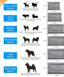 Dog Beds Crate Pad for Medium/Large Dogs Fit Metal,Ultra Soft, Washable & Anti-Slip Kennel Pad for Dogs Cozy Sleeping Mat,Gray 36inch