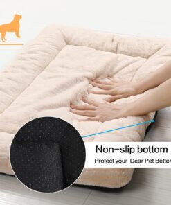 Dog Beds Crate Pad for Medium/Large Dogs Ultra Soft Dog Crate Bed Washable & Anti-Slip Kennel Pad for Dogs Cozy Sleeping Mat,Cream 36inch
