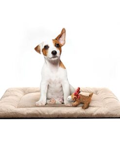 Dog Beds Crate Pad for Medium/Large Dogs Ultra Soft Dog Crate Bed Washable & Anti-Slip Kennel Pad for Dogs Cozy Sleeping Mat,Brown 36inch