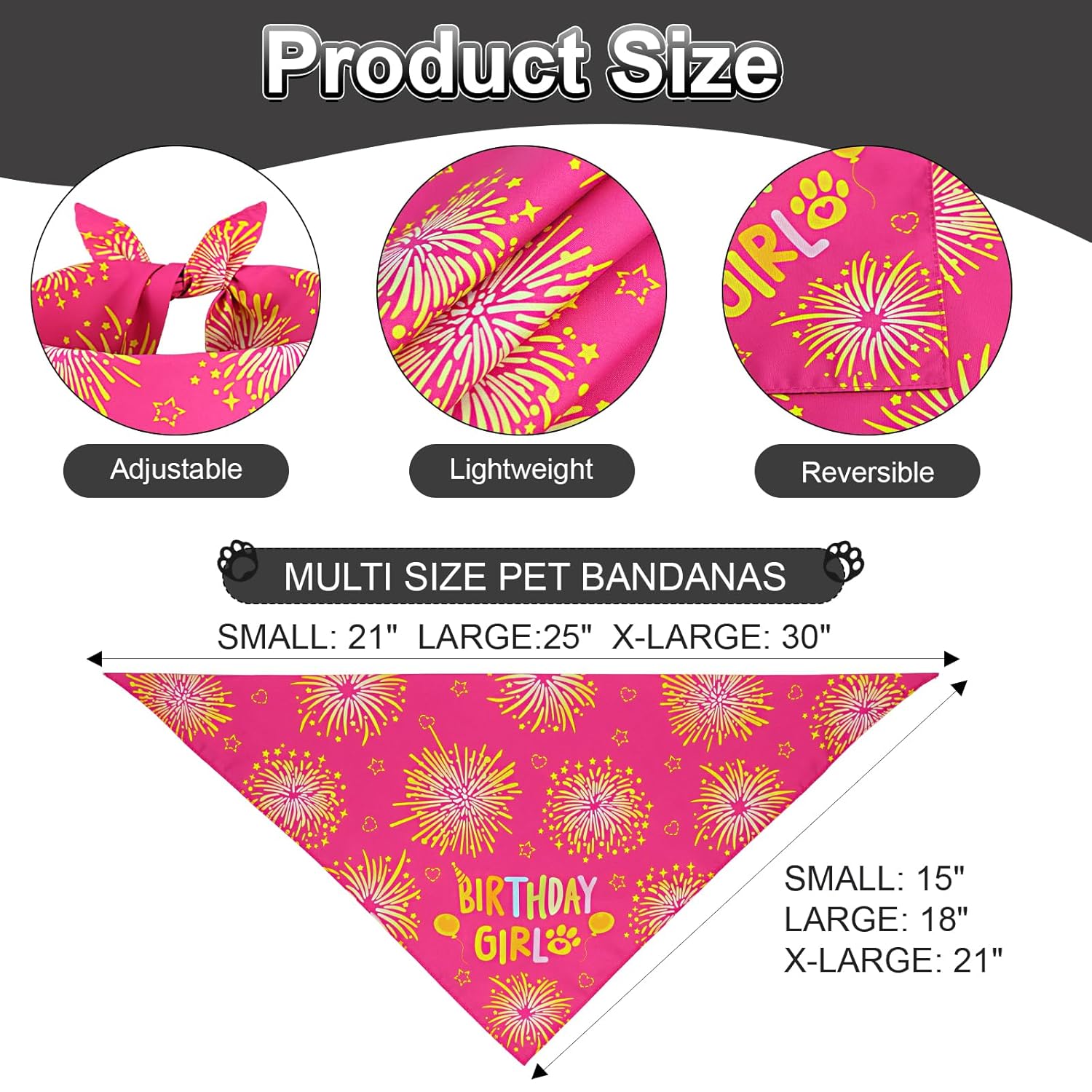 Dog Birthday Decorations Rose Pink, Dog Birthday Party Supplies with Hat Bandana Numbers for Large Medium Girl Pets Puppy