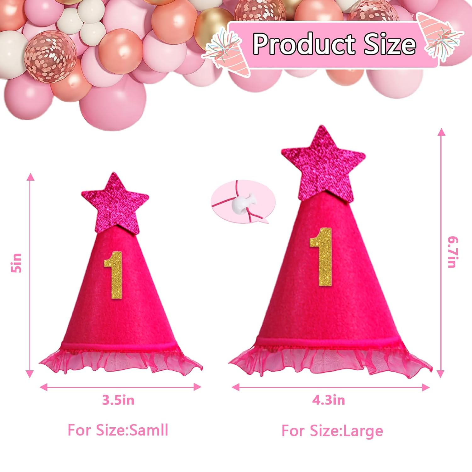 Dog Birthday Decorations Rose Pink, Dog Birthday Party Supplies with Hat Bandana Numbers for Large Medium Girl Pets Puppy