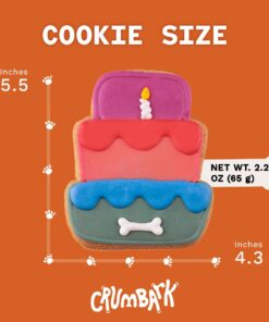 Dog Birthday Treats | Hand-Decorated Treats – 8 Pack in Gift Box | Extra Large Treat 62g Cookie, Vegan Dog Birthday Cake
