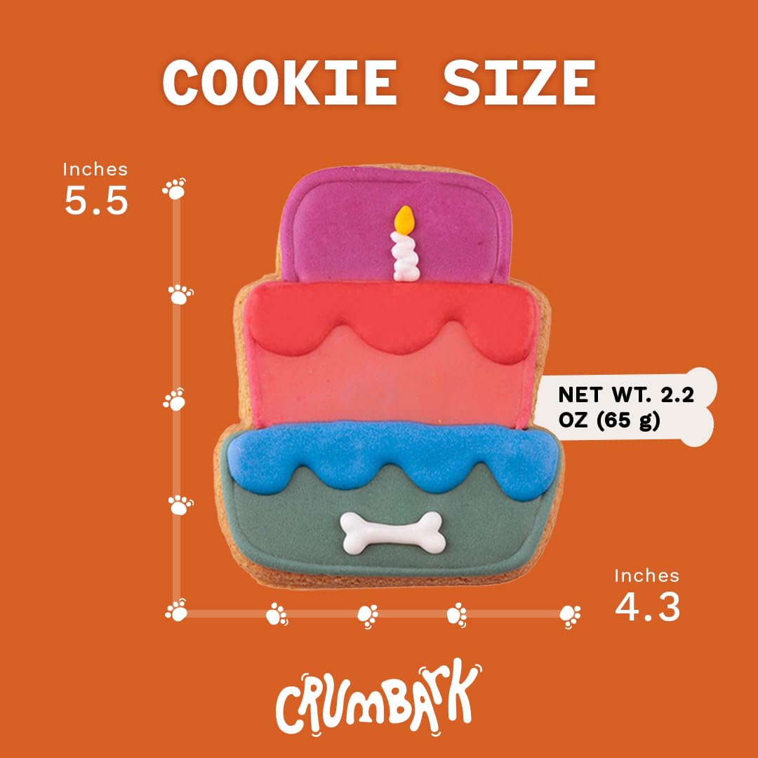 Dog Birthday Treats | Hand-Decorated Treats – 8 Pack in Gift Box | Extra Large Treat 62g Cookie, Vegan Dog Birthday Cake