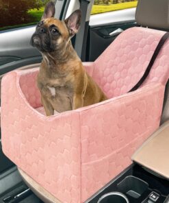 Dog Car Seat for Small/Medium Dogs, Memory Foam Dog Booster Seat, Travel Safety Per Car Seat with Washable Removable Cover, Storage Pockets for Dogs up to 35 lbs(Gray)
