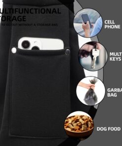 Dog Carrier Sling - Reversible Puppy Carrier Purse with Storage Pocket, Hand-Free Dog Sling Carrier for Carry Small Dogs and Cats, Travel Safety Harness, Dog and Cat Harness(Black)