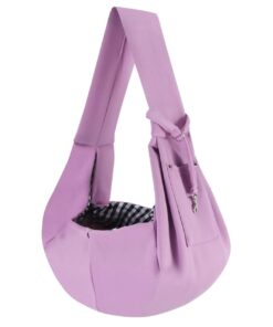 Dog Carrier Sling - Reversible Puppy Carrier Purse with Storage Pocket, Hand-Free Dog Sling Carrier for Carry Small Dogs and Cats, Travel Safety Harness, Dog and Cat Harness(Black)